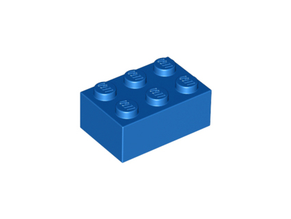 LEGO kostička 2 x 3 modrá 3002