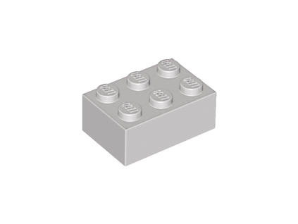 LEGO kostička 2 x 3 světle šedá 3002