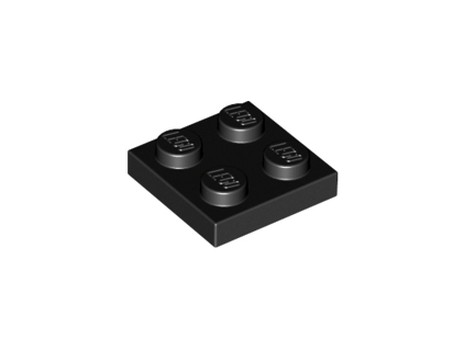LEGO kostička 2 x 2 černá 3022