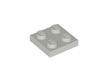 LEGO kostička 2 x 2 světle šedá 3022