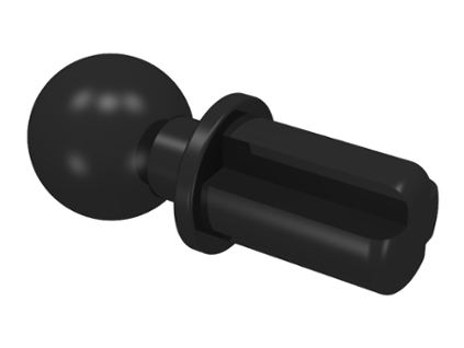 Technic, Axle 1L with Tow Ball 2736 černá