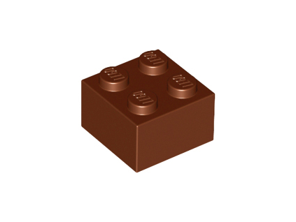 LEGO kostička 2 x 2 hnědá 3003