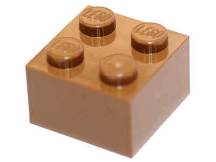 LEGO kostička 2 x 2 světle hnědá 3003
