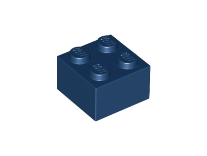 LEGO kostička 2 x 2 tmavě modrá 3003