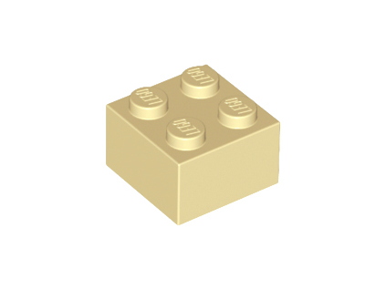 LEGO kostička 2 x 2 béžová 3003