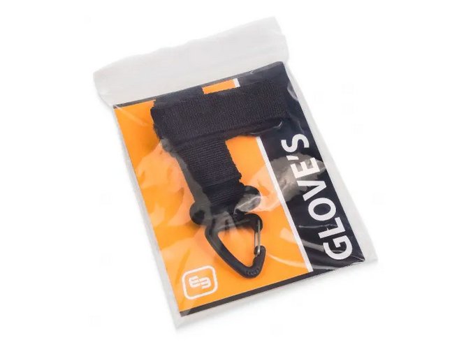 Držák na rukavice GLOVES Black na opasek s víceúčelovou karabinou