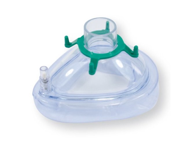 Anesteziologická a resuscitační maska PVC s nafukovatelnou manžetou