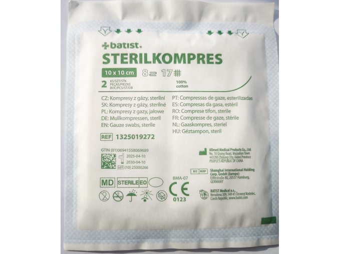 Sterilkompres 10 cm x 10 cm sterilní