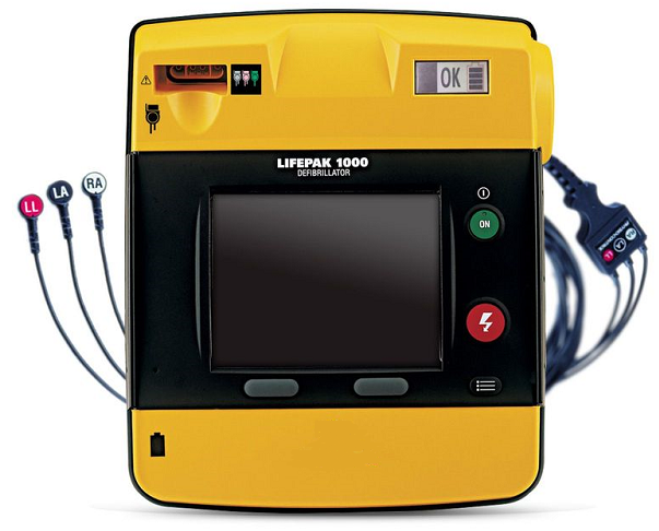 Profesionální defibrilátor AED Lifepak 1000 s monitorem EKG + odborné zaškolení