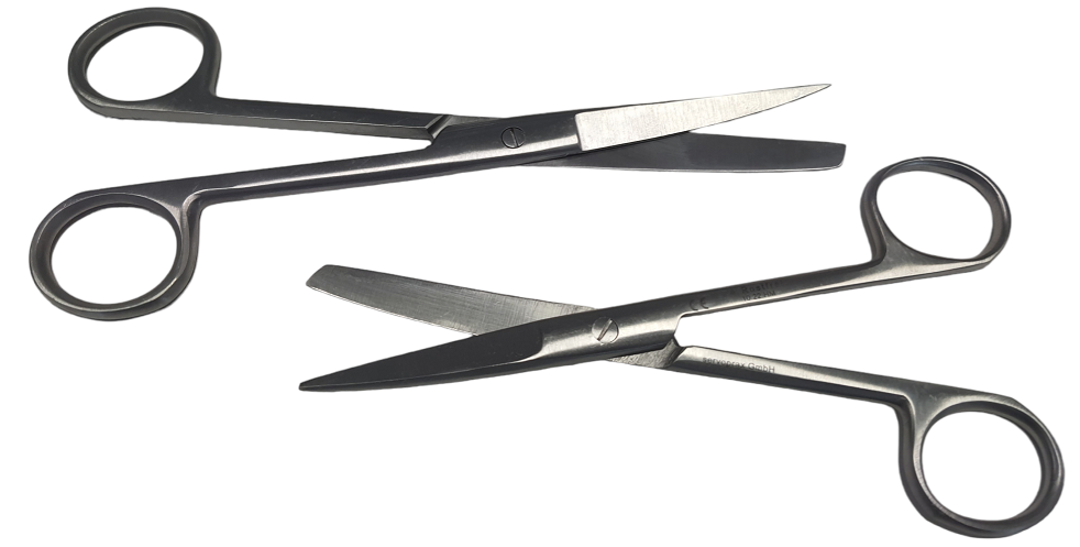 Chirurgické kombinované nůžky zahnuté Velikost: 14,5 cm