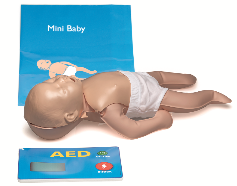 Resuscitační výukový nafukovací model miminka Laerdal Mini Baby s maketou defibrilátoru AED