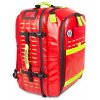 Záchranářský zdravotnický voděodolný batoh Robust RED Tarpaulin s transparentní kapsou na AED 46 l. z boku