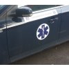 Magnetická samolepka Modrá hvězda 30 cm použití