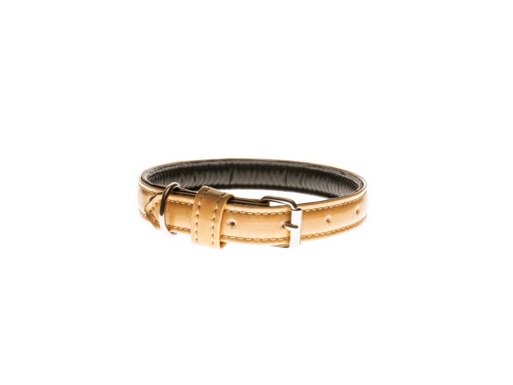 COBBYS PET Obojok z pravej brúsenej kože béžový 20mm/50cm