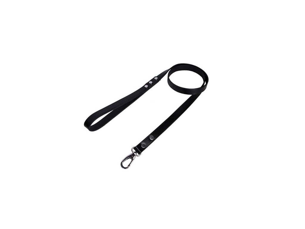 COBBYS PET Vodidlo z pravej kože čierne 120cm/20mm