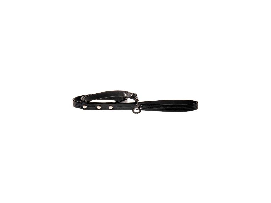 COBBYS PET Vodidlo z pravej kože s jemnou hľbkovou zúbkovou dvojradovou tlačou 15mm/120cm