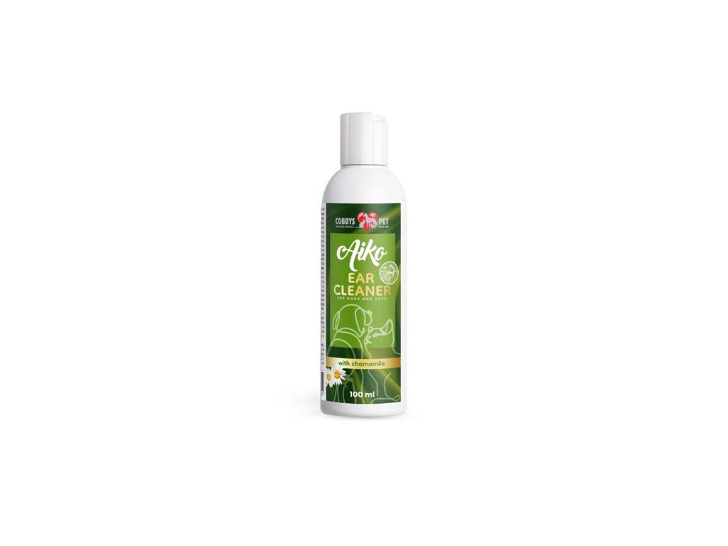 COBBYS PET AIKO EAR CLEANER FOR DOGS AND CATS 100ml ušné kvapky na čistenie uší psov a mačiek s harmančekom