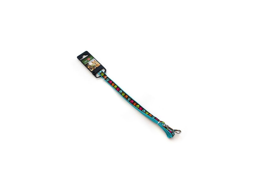 COBBYS PET Textilné vodidlo s labkami 120cm/16mm modré