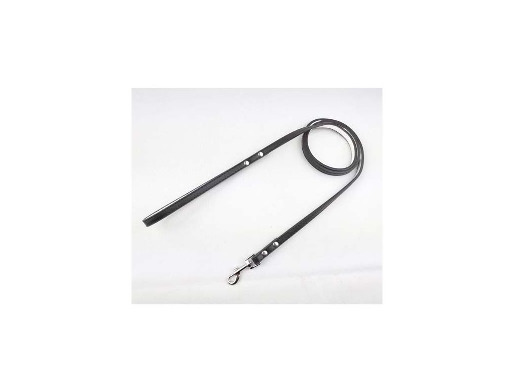 COBBYS PET Vodidlo kožené čierne s bielym podšitím 120cm/10mm
