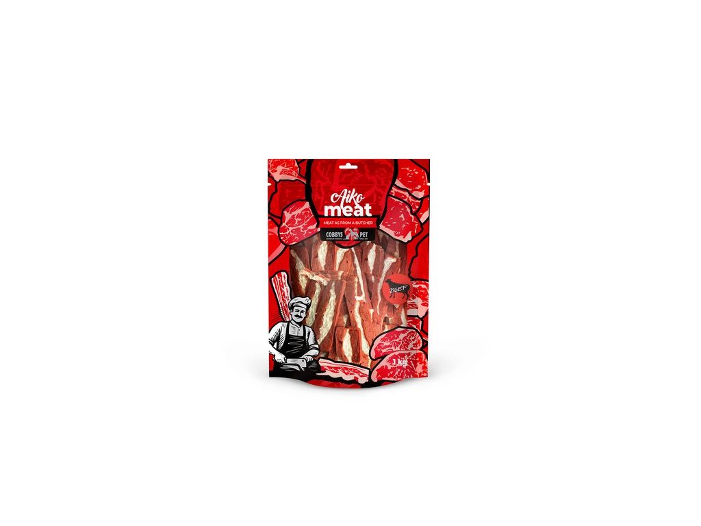 COBBYS PET AIKO Meat sušené hovädzie mäso s byvolou kožou a s hovädzím filé 1kg