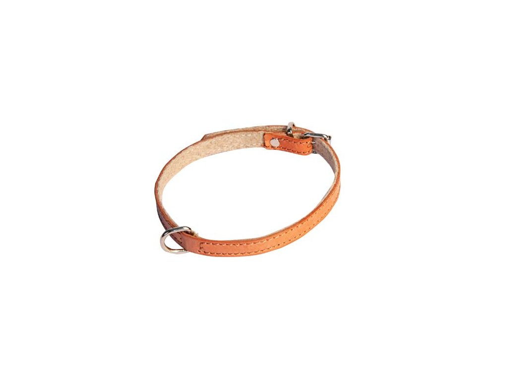 COBBYS PET Obojok  z pravej kože podšitý 40cm/10mm prírodná hnedá