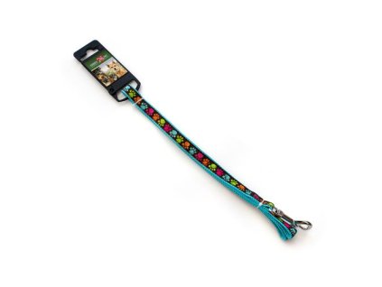 COBBYS PET Textilné vodidlo s labkami 120cm/16mm modré