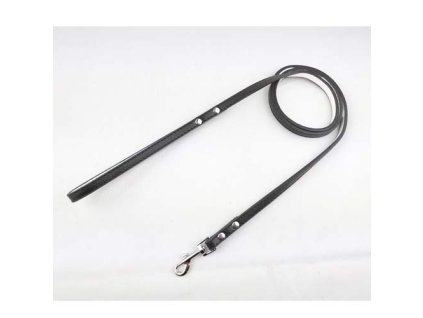 COBBYS PET Vodidlo kožené čierne s bielym podšitím 120cm/10mm