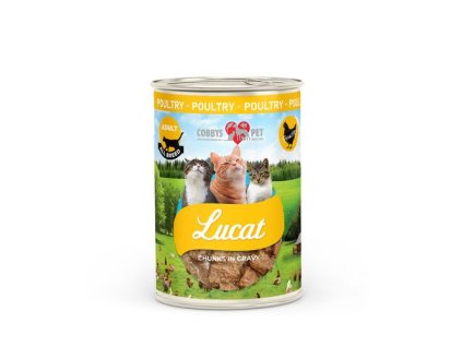 COBBYS PET LUCAT Adult 415g hydinová konzerva pre dospelé mačky