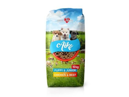 COBBYS PET AIKO PUPPY & JUNIOR Chicken & Beef 10kg plnohodnotné krmivo pre šteňatá s hovädzím a kuracím mäsom