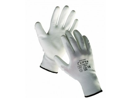 Rukavice BUNTING biely polyuretan č. 10