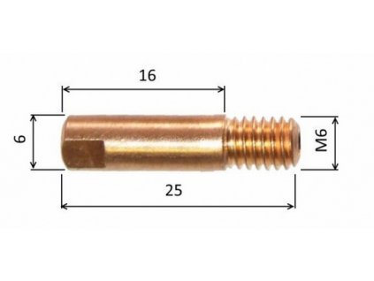 Prievlak 0,6 mm M6 x 6 x 16