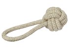 Hračka pro psy - jutové přetahovadlo, balónek na laně, 21 cm