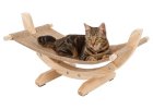 Lehátko houpací SIESTA II, lněná houpačka pro kočky 61x37x29 cm