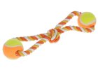 Hračka pro psy - bavlněné přetahovadlo, míčky na laně, 34 cm