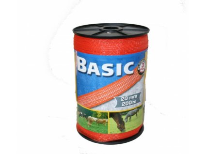 Páska BASIC pro el. ohradník, 20 mm x 200 m, 6x 0,16 mm, oranžová