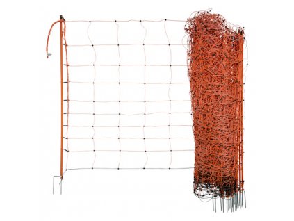 Síť pro elektrické ohradníky na ovce Ovinet 108 cm, 50 m, 2 hroty, oranžová