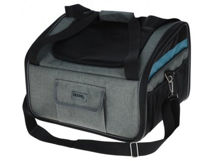 Cestovní taška pro psy Vacation na sedadlo auta 44x35x30 cm šedá/modrá