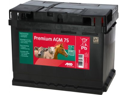 Baterie dobíjecí AGM premium 12V/75 Ah pro ohradníkový zdroj, pomalu se vybíjející
