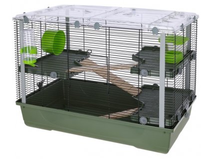 Klec pro malá zvířata EVA 23, 79 x 45 x 60 cm, olivově zelená/černá