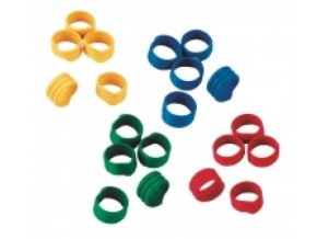Kroužky na slepice, spirálové, 4 barvy, 16 mm, 100 ks