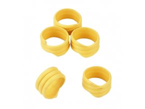 Kroužky na slepice, spirálové, žluté, 16 mm, 20 ks