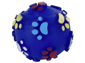 Hračka pro psy vinylová - míček s packami 7 cm