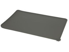Prostírání silikonové pod misky pro psy i kočky, šedé, 47 x 29 cm