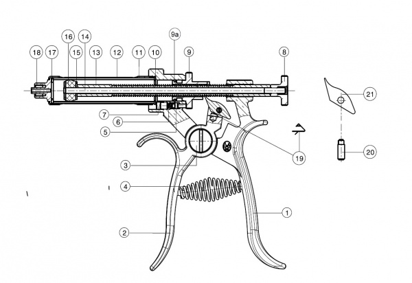 Válec skleněný pro poloautomat Roux-Revolver, 50 ml