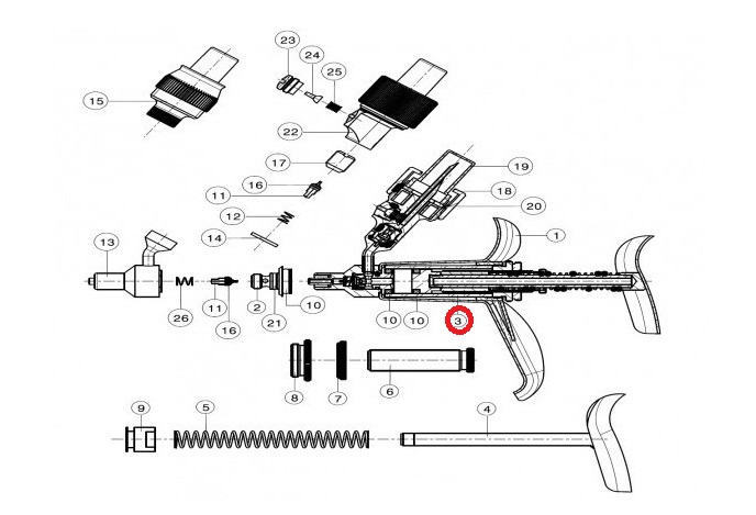 Skleněný válec pro automat FERRO-MATIC M91, 0,1 - 3,0 ml