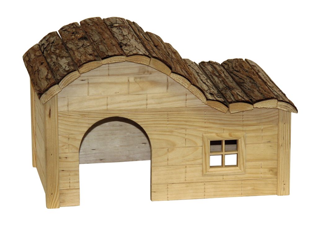 Domek pro králíky a jiné hlodavce, s kulatou střechou, 40 x 25 x 25 cm