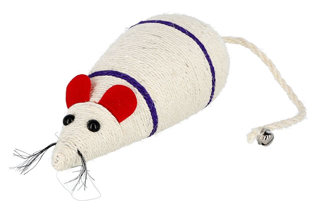 Hračka pro kočky - škrabadlo - myš ze sisalu, 31,5 x 13 x 10,5 cm