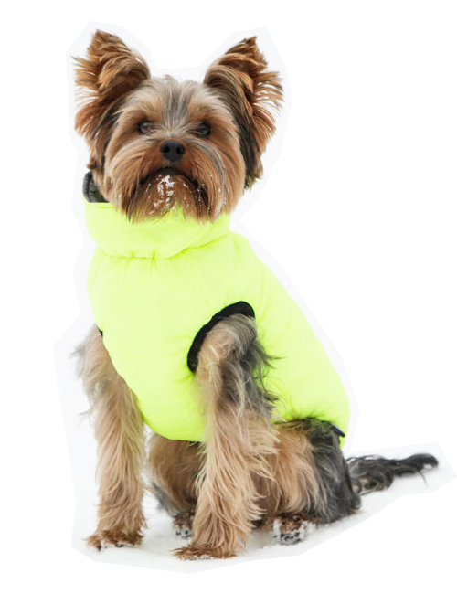 Vesta pro psa Charmonix prošívaná oboustranná, šedá/neonově žlutá, S 35 cm