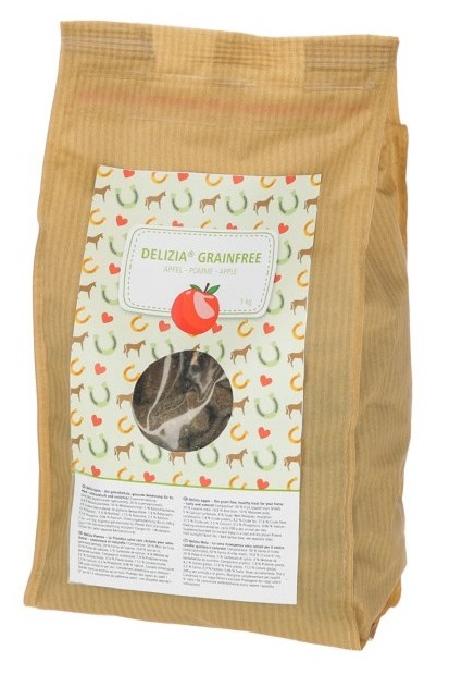 Pamlsek pro koně DELIZIA grain free, jablko, 1 kg