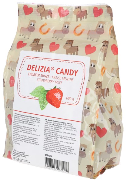Pamlsek pro koně DELIZIA Candy, jahoda-máta, 600 g